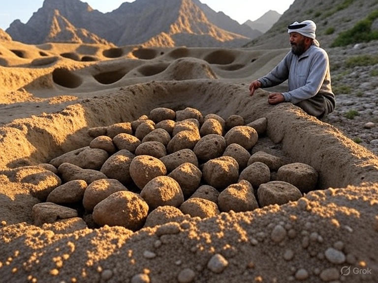 a man in afghanistan barying hashish